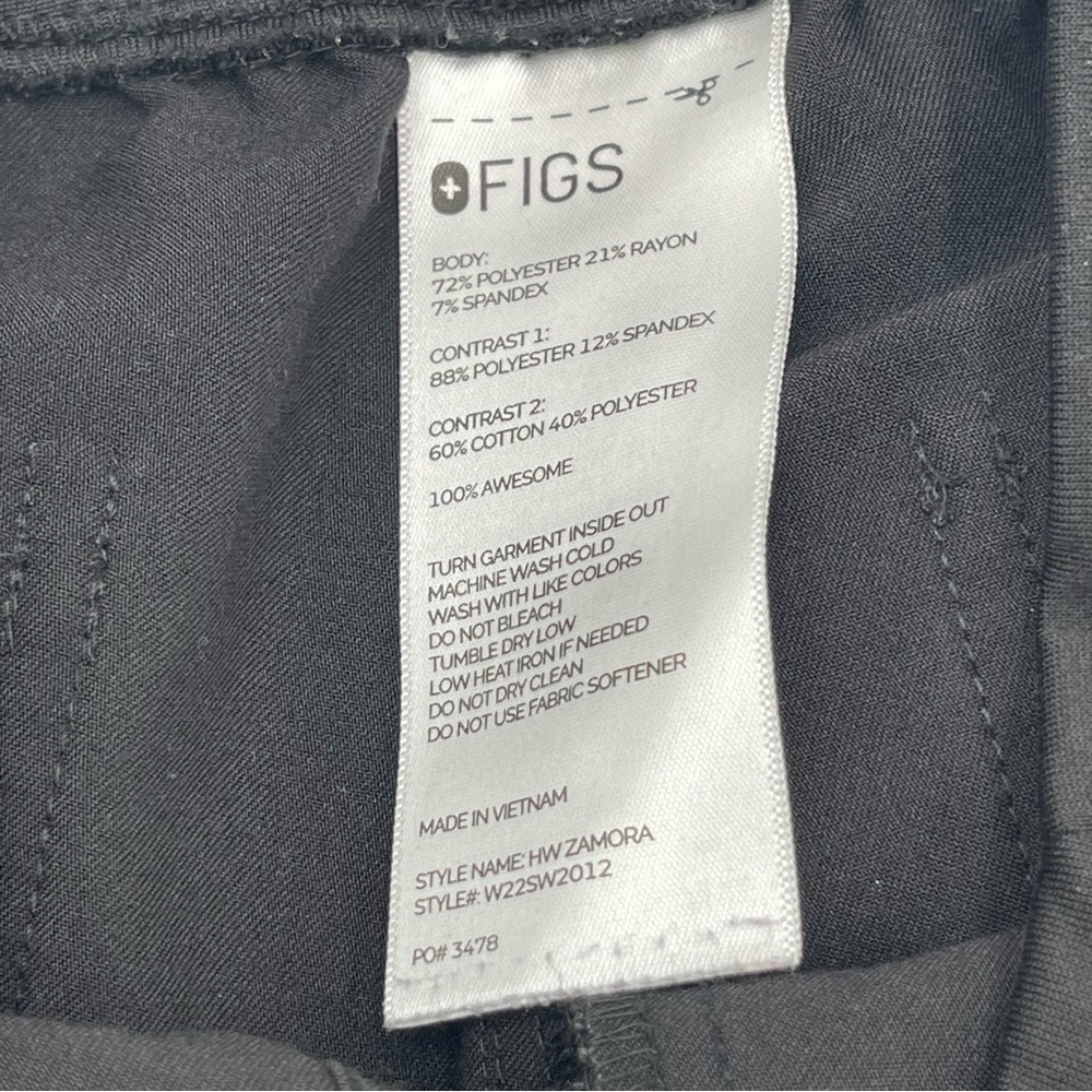 Figs Jogger Womens XS XSmall Black Zamora 2.0 Scrub Drawstring Stretch Pants - Picture 9 of 9